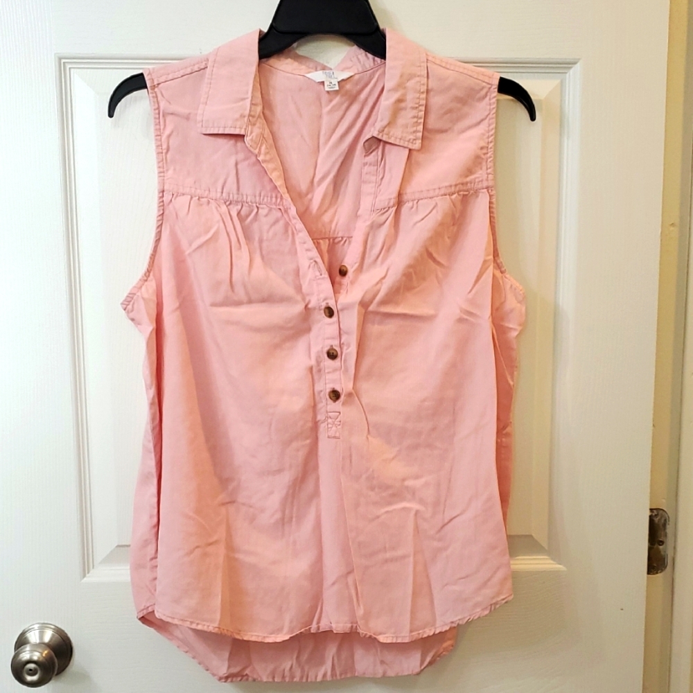 Time N Tru Pink Sleeveless Button-Up Women's Top XL
